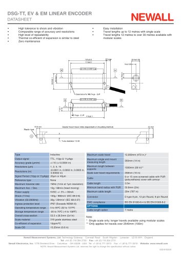 DSG Linear Encoder DATA Sheet