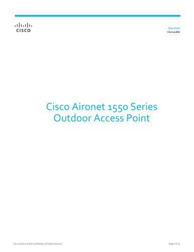 Cisco Aironet 1550 Series Outdoor Access Point Data Sheet