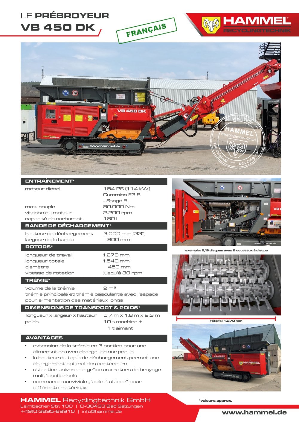 pr&eacute;broyeur VB 450 DK - HAMMEL Recyclingtechnik GmbH