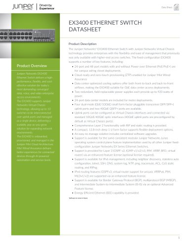 EX3400 ETHERNET SWITCH