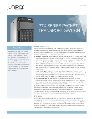 PTX Series Packet Transport Switch