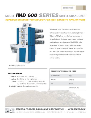 IMD 600 SERIES COFFEE GRANULIZER