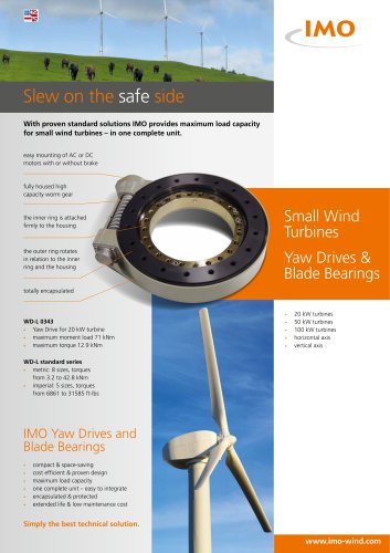 Small Wind Turbines Yaw Drives & Blade Bearings