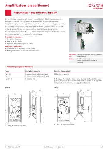 Amplificateur proportionnel, type EV / EV series