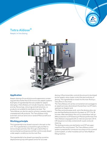 Tetra Aldose® Aseptic in-line dosing