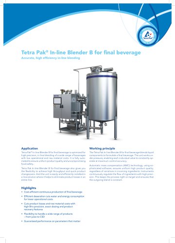 Tetra Pak® In-line Blender B for final beverage