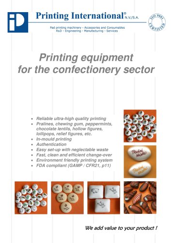 Printing equipment  for the confectionery sector