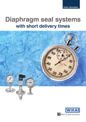 Order information - Diaphragm seal systems with short delivery times