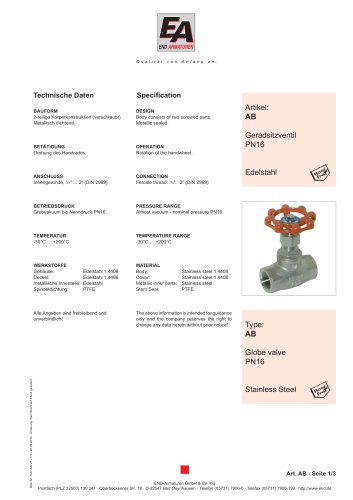 Data sheet AB