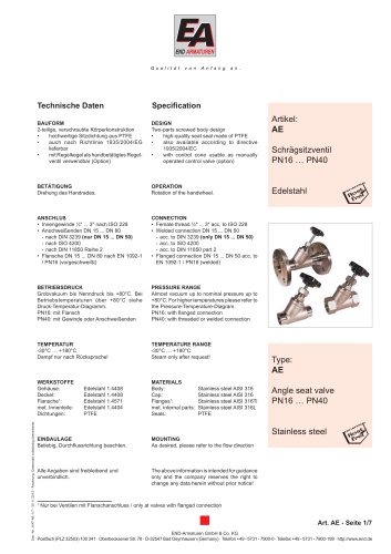 Data sheet AE