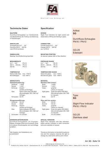 Data sheet SG