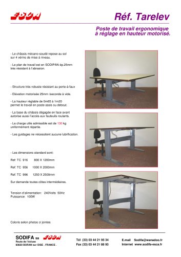 TABLE REGLABLE EN HAUTEUR