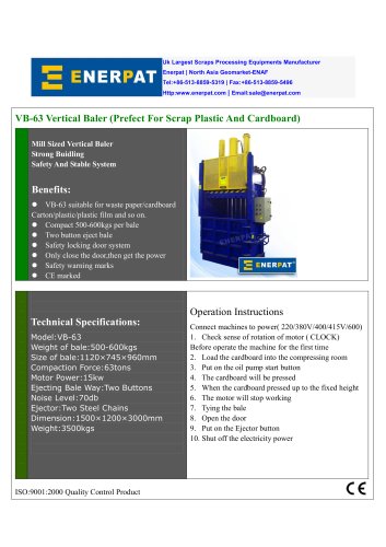 Enerpat Vertical Balers 