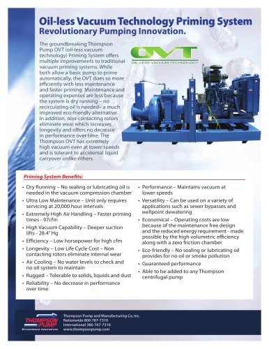 Oil-less Vacuum Technology Priming System Revolutionary Pumping Innovation.