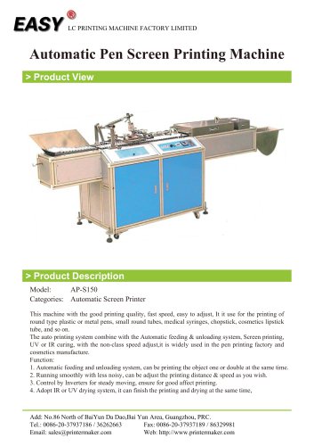 Automatic Pen Screen Printing Machine