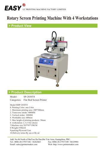 Rotary Screen Printing Machine With 4 Workstations