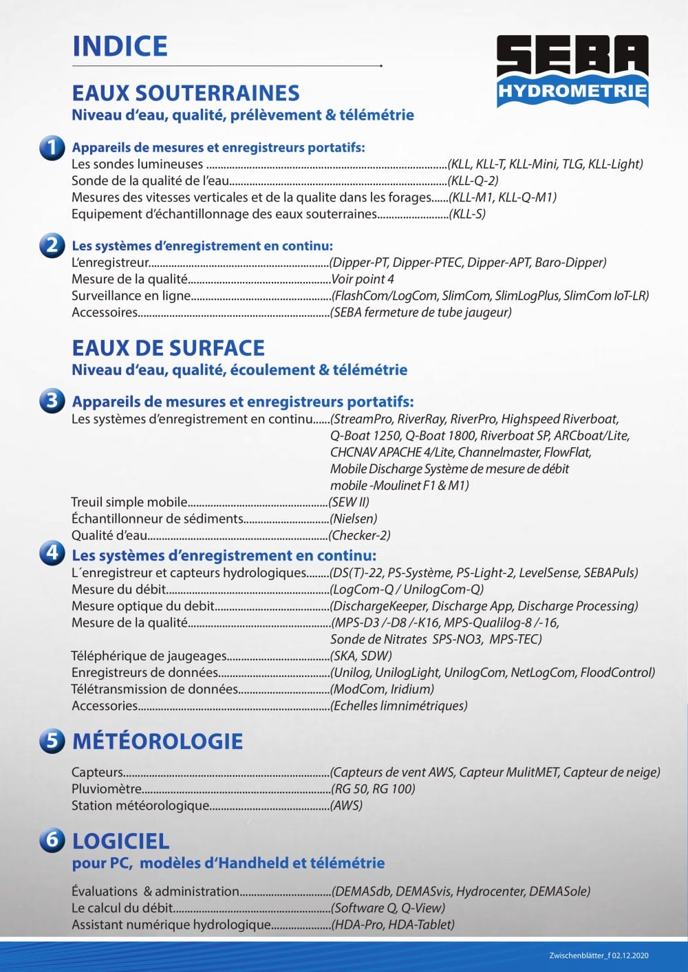 Product folder - Seba Hydrometrie GmbH & Co. KG