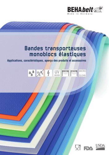 Bandes transporteuses monoblocs elastique