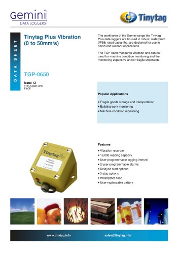 Vibration data logger TGP-0650 