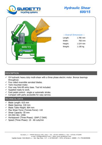 Cisaille 600/15