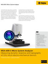 Brochure MSA-600 Micro System Analyzer | Measuring dynamic response and topography of MEMS and microstructures