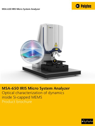 MSA-650 IRIS Micro System Analyzer | Optical characterization of dynamics inside Si-capped MEMS