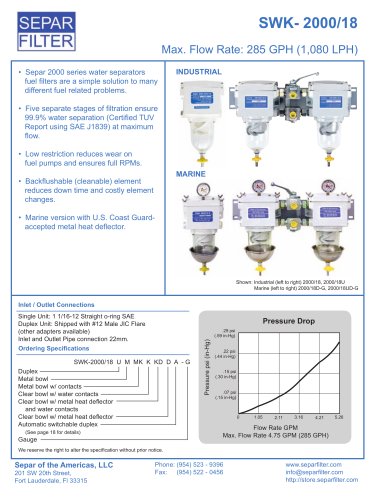 SWK-2000/18 Series: 285 GPH