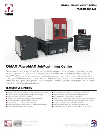 OMAX MicroMAX JetMachining Center