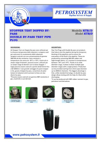 DOUBLE BY-PASS TEST PIPE PLUG Model KTB/D