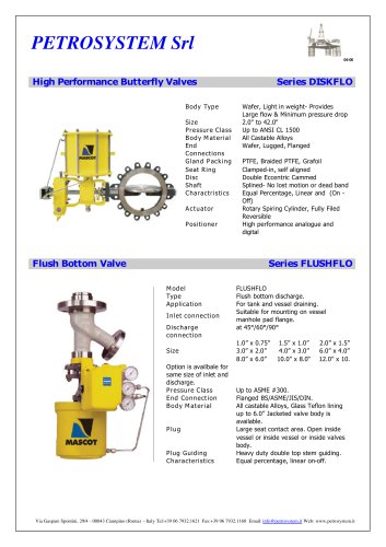 Flush Bottom Control valve