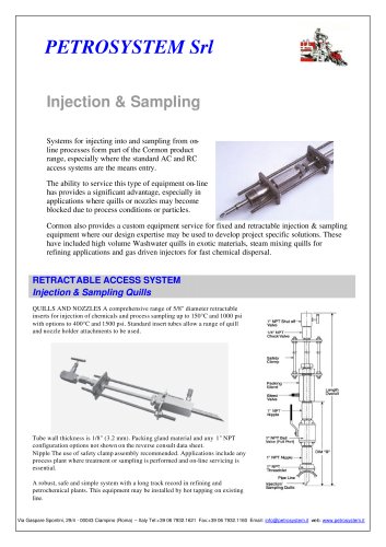 Injections and sampling Quills