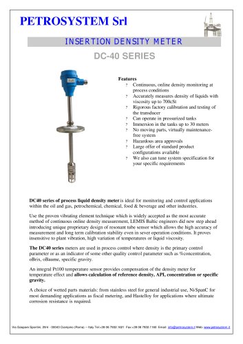 Insertion type Density Meter 