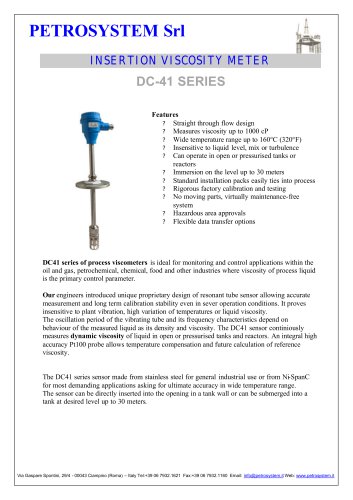 INSERTION VISCOSITY METER DC-41 SERIES