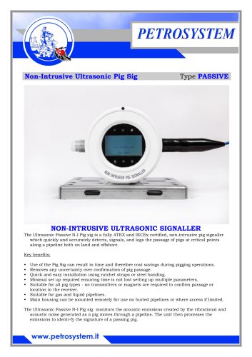 Non-Intrusive Ultrasonic Pig Signaller Model ID5000