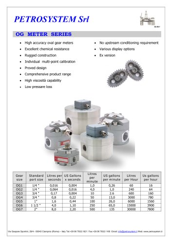 Oval Gear Flow meters