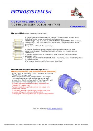 Pig for use on Hygienic / Food Industry