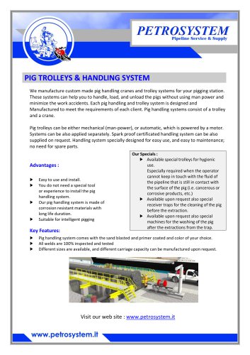 PIG TROLLEYS & HANDLING SYSTEM heavy range