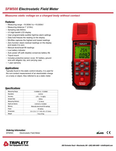 SFM500 Electrostatic Field Meter