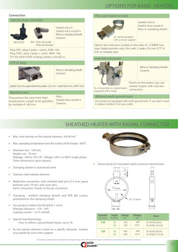 OPTIONS FOR BAND  HEATERS