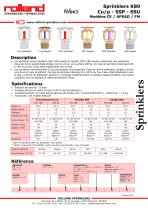 Sprinklers K80 Cu/p - SSP - SSU Modèles CE / APSAD / FM