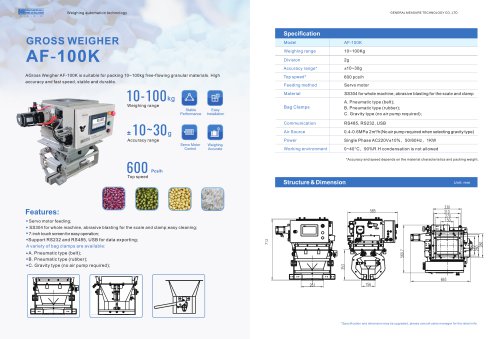 AF-100K Gross Weigher Catalog