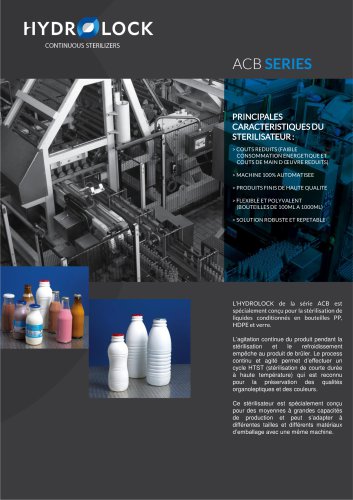 HYDROLOCK BOUTEILLES PP & HDPE - SERIE ACB