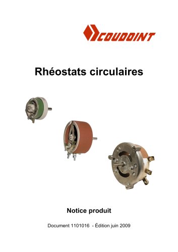 Notice Rhéostats circulaires Coudoint