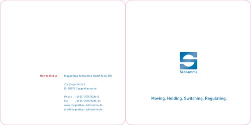 Magnetbau Schramme Image Brochure - Moving. Holding. Switching. Regulating.