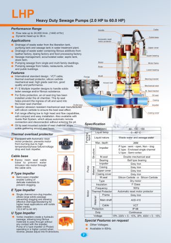 Heavy Duty Sewage Pumps (2.0 HP to 60.0 HP) 50Hz.