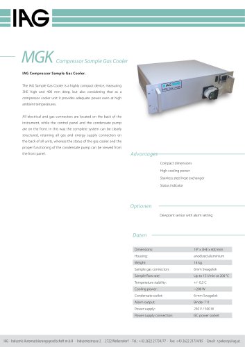 MGK-Compressor Sample Gas Cooler