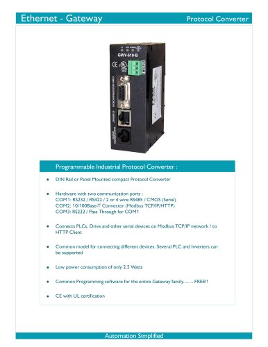  Ethernet Gateway (GWY-610-B)