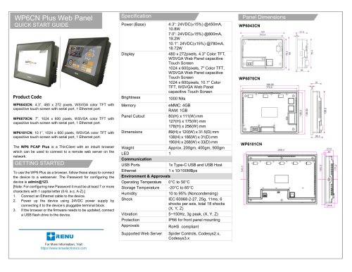 WP6CN Plus Web Panel