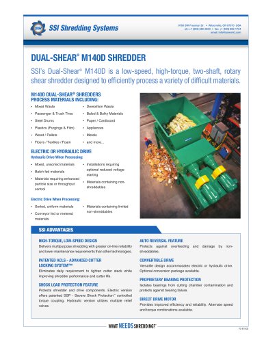 Dual-Shear® M140 Two-Shaft Shredder