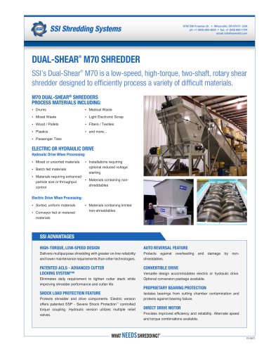 Dual-Shear® M70 Two-Shaft Shredder